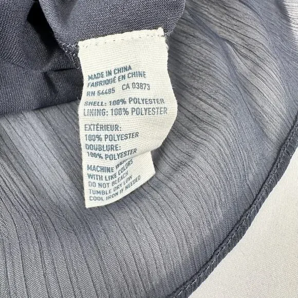 American Eagle Outfitters Navy Blue Ruffle Spaghetti Strap Chiffon Dress M - Picture 6 of 6